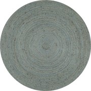 vidaXL Covor manual, verde măsliniu, 120 cm, iută, rotund