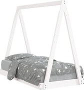 vidaXL Cadru de pat pentru copii, alb, 70x140 cm, lemn masiv de pin