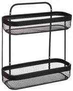 Etajera Mayaj, dubla, metal, negru, 30.7 x 12 x H 34.5 cm