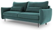 Canapea extensibilă cu spațiu de depozitare Cosmopolitan Design Vermont, verde petrol