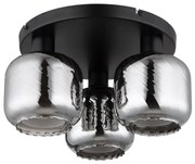 Plafoniera neagra cu sticla fumurie XIA pentru living