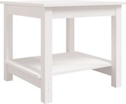 vidaXL Măsuță de cafea, alb, 50x50x45 cm, lemn masiv de pin