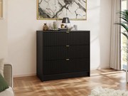 Comodă Rozoma 3SZ (Negru molet + auriu) . 1103674
