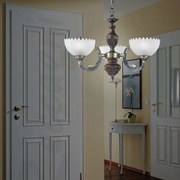 Candelabru 3 brate design italian din alama cu lemn 3610