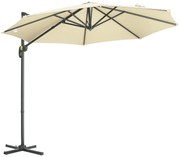 Outsunny Umbrelă Solară Înclinabilă și Rotativă 360°, Ø293x248cm, Crem | Aosom Romania