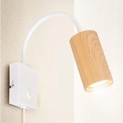 Brilagi - Lampă de perete flexibilă SELE 1xGU10/30W/230V alb/finisaj stejar