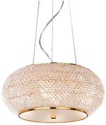 Lustră de cristal pe cablu Ideal Lux PASHA 6xE14/40W/230V d. 40 cm auriu