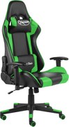 vidaXL Scaun de jocuri pivotant, verde, PVC