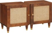 vidaXL Dulap de noapte 2 pcs Maro 40 x 33,5 x 46 cm