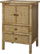 Cabinet braided w. 2 doors & 2 drawers