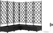 vidaXL Vază pentru Grădină 5 pcs Negru Oțel