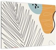 Tablou pe sticlă - Ilustrație de frunze (70x50 cm)