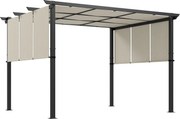 Outsunny Protecție solară tip copertină. Pergolă, rezistentă la intemperii, incl. material de fixare, 3 x 3,5 m, Bej | Aosom Romania