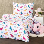 Lenjerie pat 4Home Unicorn pentru copii, bumbac, 140 x 200 cm, 70 x 90 cm