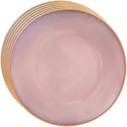 Orion Set de farfurii ceramice adânci Glaze roz 27 cm, 6 buc.