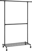 Regal de haine multifunctional negru pe roti RALVO