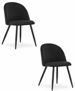 Scaun Bucatarie Si Dining BELLO Catifea Negru /Picioare Negre x 2 Buc