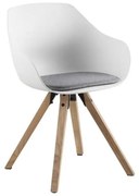 Scaune de dining albe/gri cu cotiere 2 buc. tapițate Tina – Actona