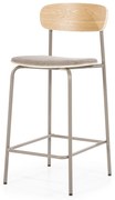 Scaun de bar Skoladin lemn de frasin taupe 95 cm
