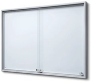 Vitrina cu informații interioare cu uși glisante SLIM 8 x A4 - spate tablă, aluminiu