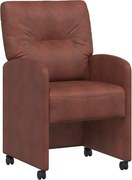 vidaXL Scaune de dining cu roți 2 pcs Maro lucios 57 x 67 x 95 cm