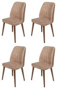 Set de scaune de sufragerie Alfa Beige and Walnut, 4 buc.