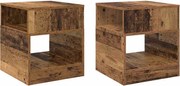 vidaXL Masă laterală 2 pcs Lemn vechi 40,5 x 40 x 45 cm Lemn compozit