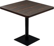 vidaXL Masă bistro, MDF și oțel, pătrată, 80x80x75 cm, Cenușiu închis