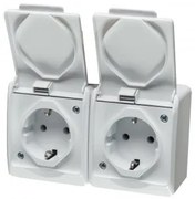 Priza schuko dubla aplicata IP44 HERMES