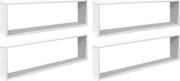 vidaXL Rafturi de perete cub, 4 buc., alb, 100x15x30cm lemn prelucrat