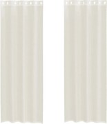 vidaXL Perdele Voile cu Oelii 2 buc Crem 140x300 cm