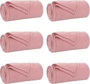 vidaXL Pături de aruncat 6 pcs Roz 170 x 130 cm Molton