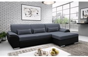 Coltar Living Extensibil EMILY Gri/Negru Dreapta