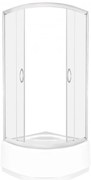 Cabină de duș curbată cu tavă adâncă Lava 80