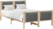 vidaXL Cadru de pat cu headboard Gri închis 120 x 200 cm țesătură