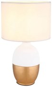 Veioza, lampa de masa design modern Valentino auriu, alb