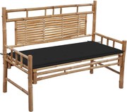vidaXL Bancă de grădină cu pernă, 120 cm, bambus