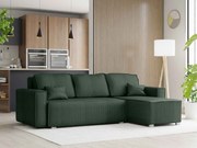 Canapea extensibila cu colt bilateral SMART COSARO, verde inchis + 2 perne GRATUIT
