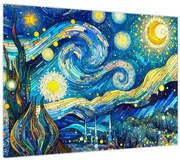 Tablou pe sticlă – Mozaic al nopții înstelate (70x50 cm)