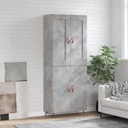 vidaXL Dulap înalt, gri beton, 69,5x34x180, lemn compozit