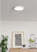 Eglo 901377 - Plafonieră LED RGBW dimabilă cu sticlă fumurie FUEVA-Z LED/14,3W/230V 27,8cm IP44 alb