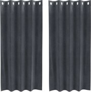 vidaXL Perdele opace 2 pcs Gri deschis 140 x 175 cm Catifea