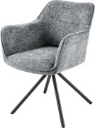 Set de 2 scaune pivotante Verona, gri inchis
