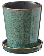 Ghiveci decorativ din gresie ø 10 cm Gastro Green/Black – Bitz