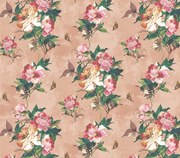 Tapet Madama Butterfly, Coral Rose Luxury Floral, 1838 Wallcoverings, 5.3mp / rola