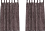 vidaXL Cortine din catifea cu perdele 2 pcs Maro 175 x 140 cm Catifea