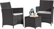 Set de mobilier din ratan Avenberg Veneto,negru/gri