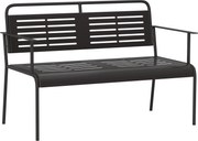 Outsunny -locuri bancă de grădină, rezistentă la intemperii bancă, rezistentă la apă mobilier de grădină cu spătar &amp; Armlehnen 121 x 64 x 84cm, Negru | Aosom Romania