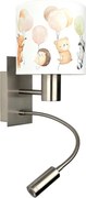 Brilagi - Lampă LED flexibilă BOBO 1xE27/25W/230V + LED/3W crom mat/alb/cu animale
