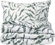 Lenjerie de pat Matex Satin Frunze tropicale , 140 x 200 cm, 70 x 90 cm